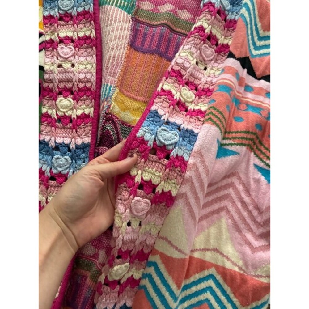 Pilcro Anthropologie Colorful Crochet Cardigan One Size - Picture 4 of 7